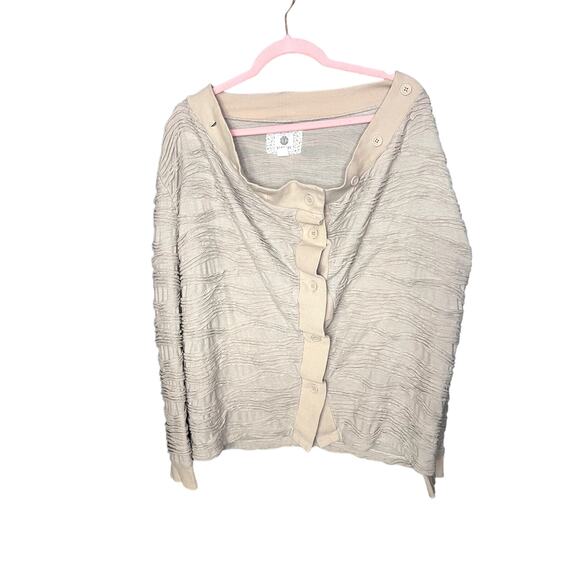 Element Off the Shoulders Cardigan Womens Sz Med/L Oversized Textured Lagenlook - Picture 1 of 14